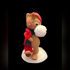 Vintage Annalee Dolls Christmas Bear Figurine – Felt Holiday Decor USA